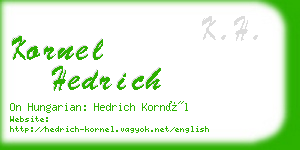 kornel hedrich business card